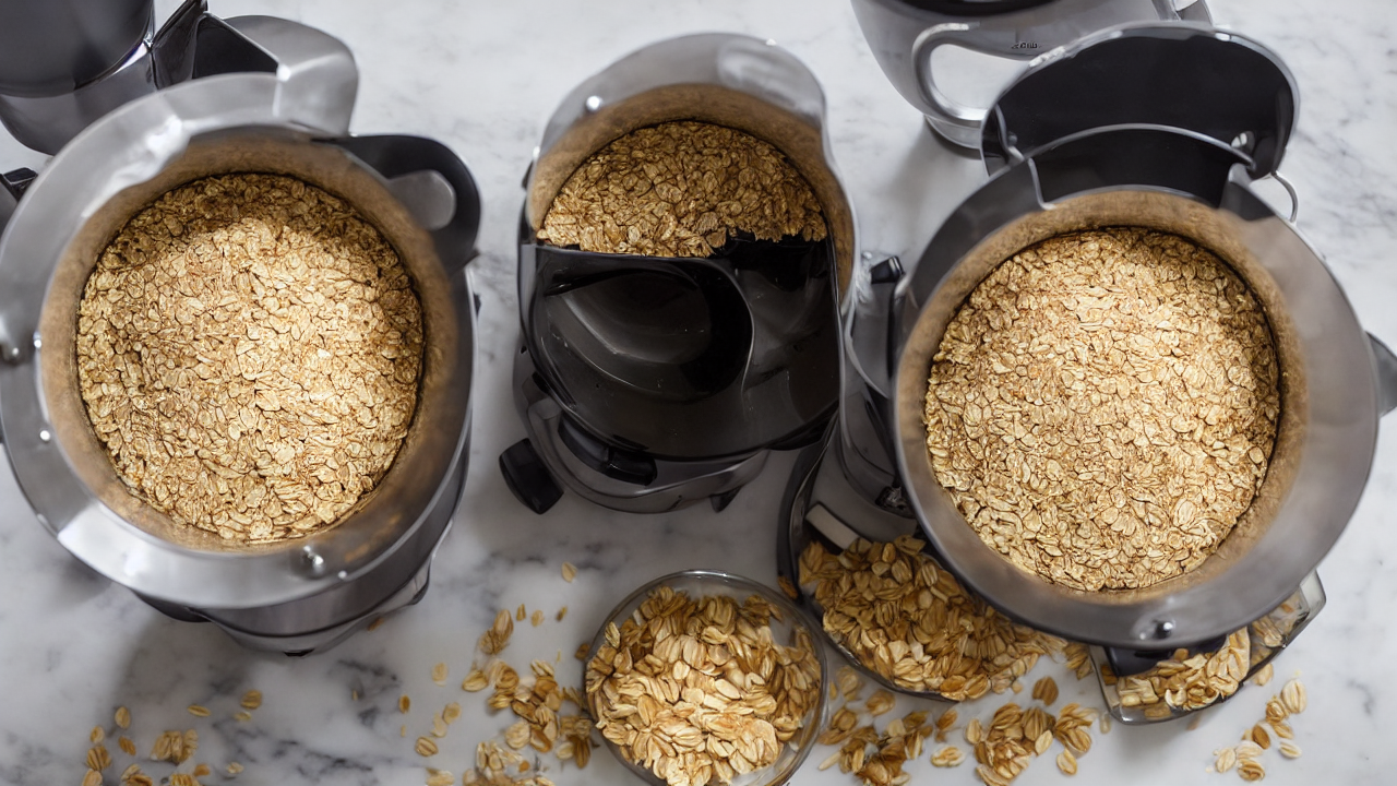 Add the oats, banana, egg, milk, maple syrup, vanilla, baking powder, cinnamon, 