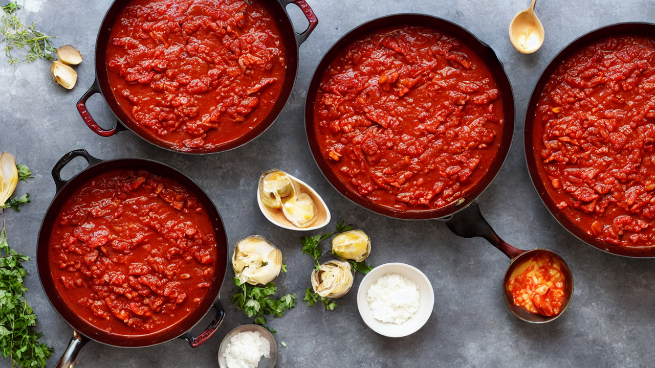In the same pan, cook garlic and ginger until fragrant. Add crushed tomatoes, ga