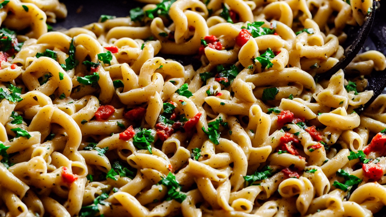 Toss cooked pasta into the garlic butter sauce. Stir until noodles are coated an