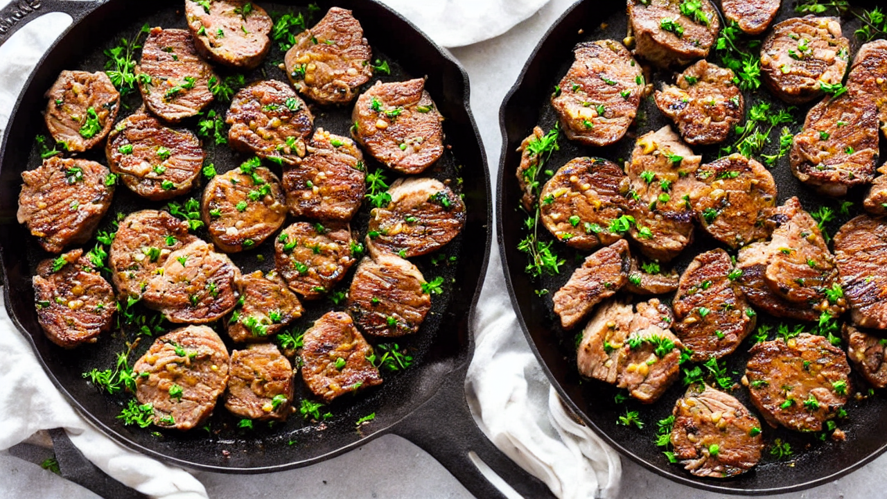 Let the butter melt and infuse the steak bites with flavor, swirling the pan to 