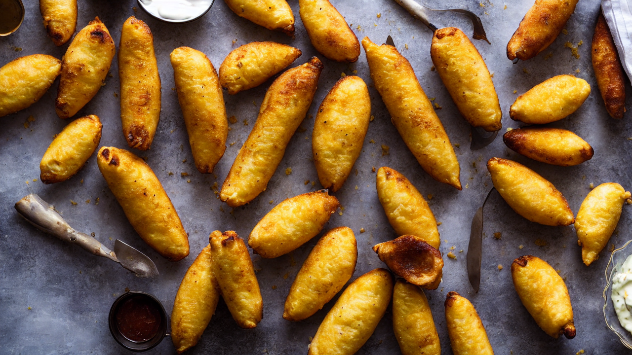 Fry until golden-brown and crispy! The cheese will melt and stretch like magic—w