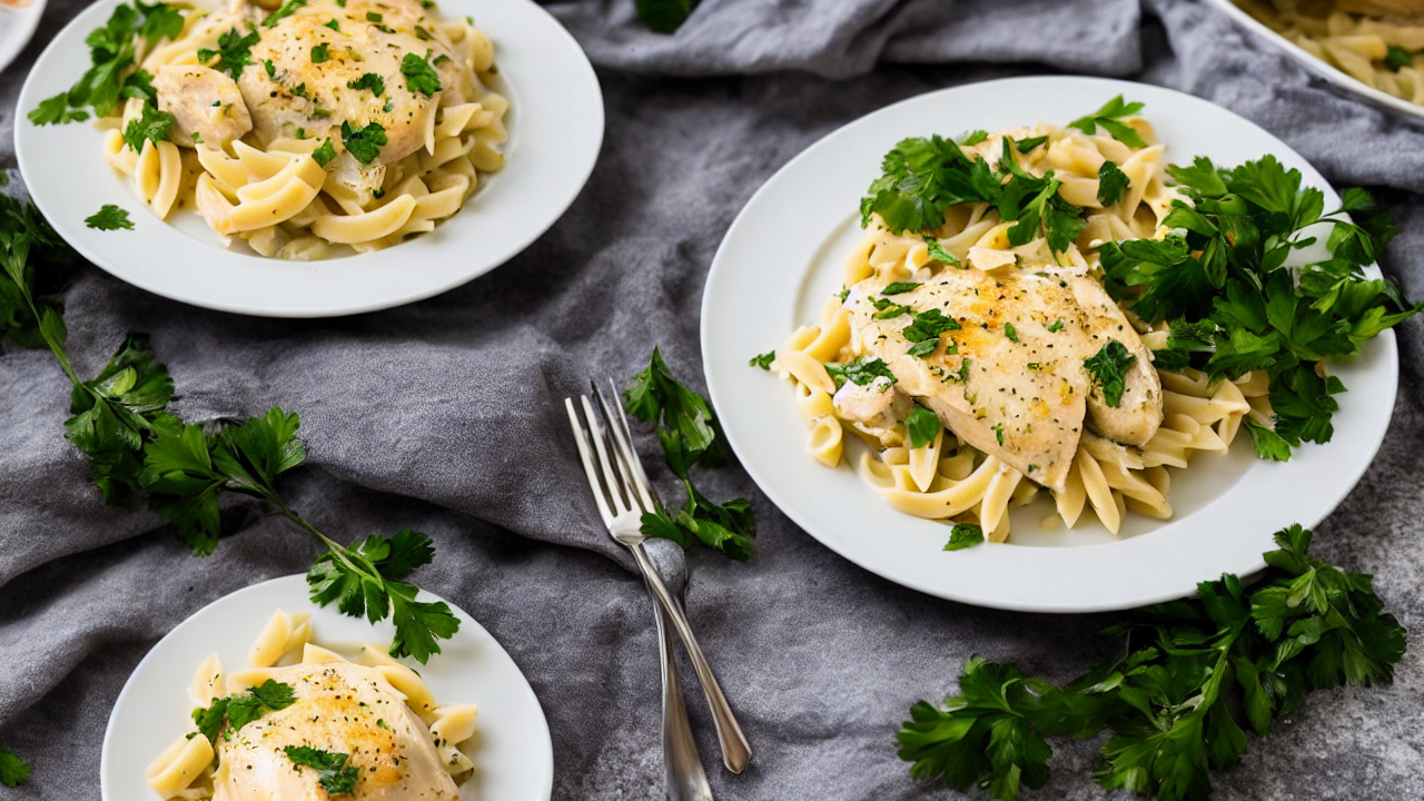 Now for the best part – plating! Serve the One Pot Chicken Alfredo immediately, 