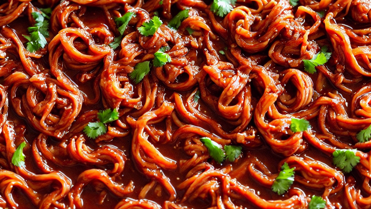 Pour in the spicy Korean sauce and stir until everything is coated. The aroma wi